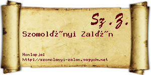 Szomolányi Zalán névjegykártya